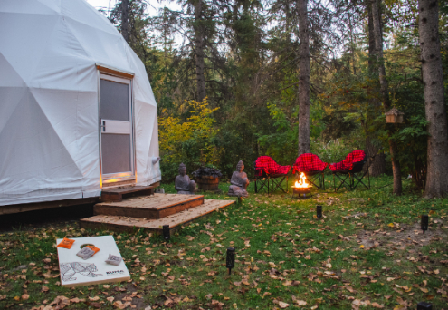 Experience one of three fully furnished three season domes at Rainbow Valley Campground